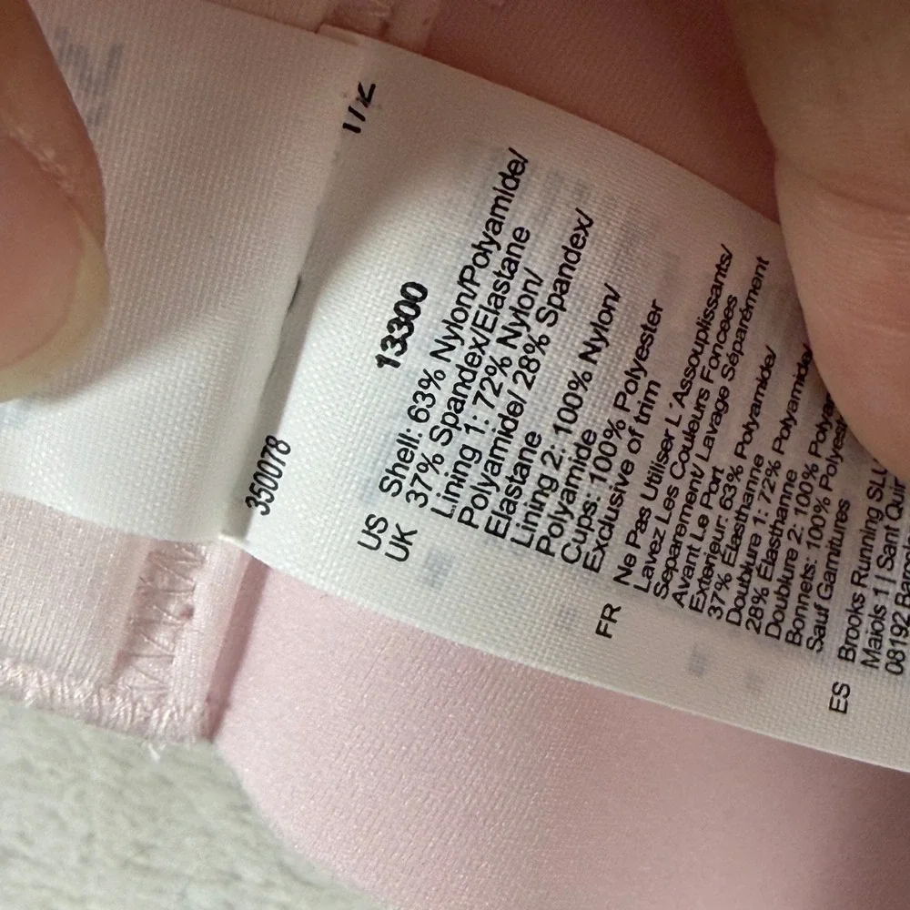 Brooks Dare Underwire Run Bra 38D Rosewater Pink High Impact 350078690 NEW
